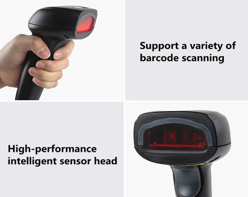 [Australia - AusPower] - Wired Handheld USB Laser Barcode Scanner Reader with USB Cable (Black) for Market/Warehouse/Hospital/Supermarket/Commodity/Query/Logistics 