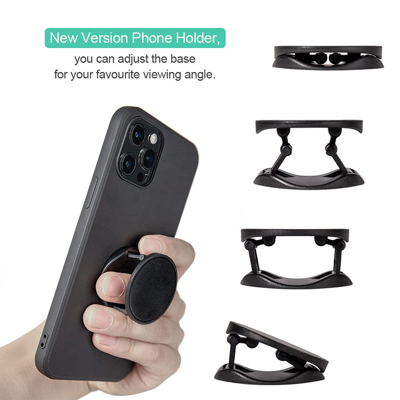 [Australia - AusPower] - Cell Phone Ring Holder Socket ABS Expanding Stand Mobile Phone Smartphone Grip Foldable Finger Ring Kickstand Support Compatible for iPhone 12/Mini/promax Almost All Phones Cases (Black) Black 