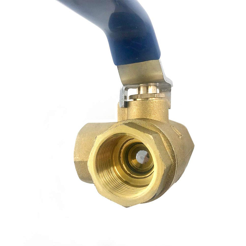 [Australia - AusPower] - QWORK Series 3-Way (L-Port) Ball Valve, Lever Handle, NPT Female (1/2") Made of Forged Brass 