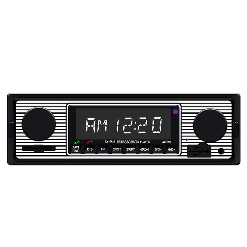 [Australia - AusPower] - Car Stereo for Bluetooth, Retro Car FM Radio Smart Player, Electronic Auto FM Radio Receiver, Hands-Free Calling, Support MP3/WMA/WAV/AUX black 