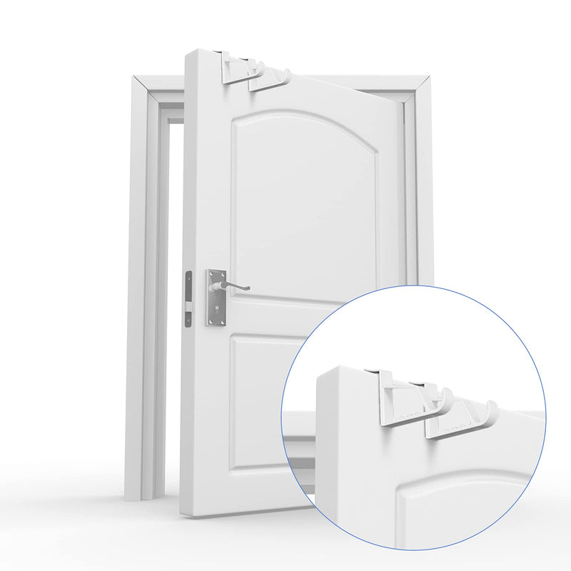 [Australia - AusPower] - 4 Pieces Plastic Over Door Hooks Door Hanger Hooks Multi Hanging Storage Organizers Door Hangers Space Saving Door Towel Hooks for Coats, Towels, Bags, Hats, Scarves Home Accessories (4, White) 4 