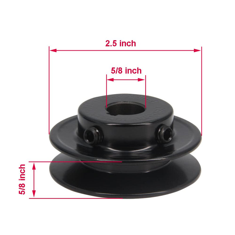 [Australia - AusPower] - Zeberoxyz AK25 Single Groove Web Sheaves,2.5" OD 5/8" Bore V-Belt Sheave Cast Iron for V-Belt (5/8"Bore-2.5"OD, 1 Groove) 5/8"Bore-2.5"OD 
