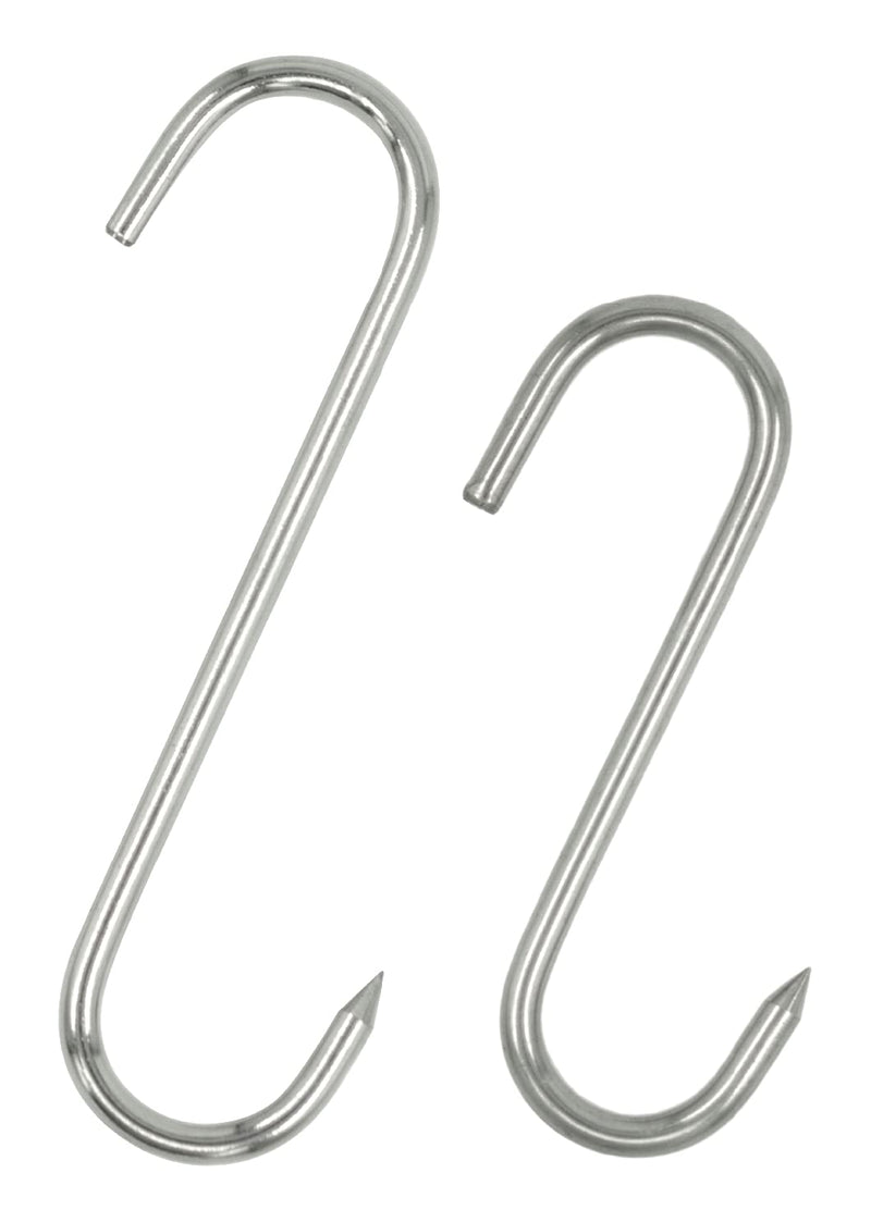 [Australia - AusPower] - 4x4.7 Plus 8x3.9 Meat Hooks, 12 Pcs 5mm Stainless Steel Butcher Hooks, Hanging Meat Hooks, Butcher S Hook Grill Meat Hook, Jerky Hooks, Deer Hook, Meat Processing for Hot and Cold Smoking, BBQ 
