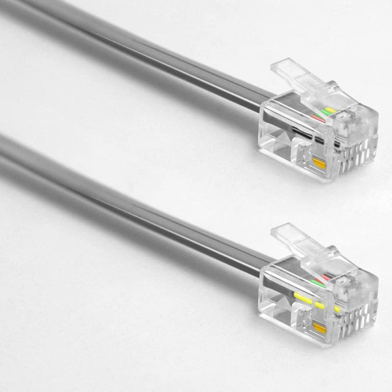 [Australia - AusPower] - NECABLES Phone Cord 15 ft Telephone Cord Phone Line Cord RJ11 6P4C Male to Male for Landline Phone and Fax - 15 Feet 