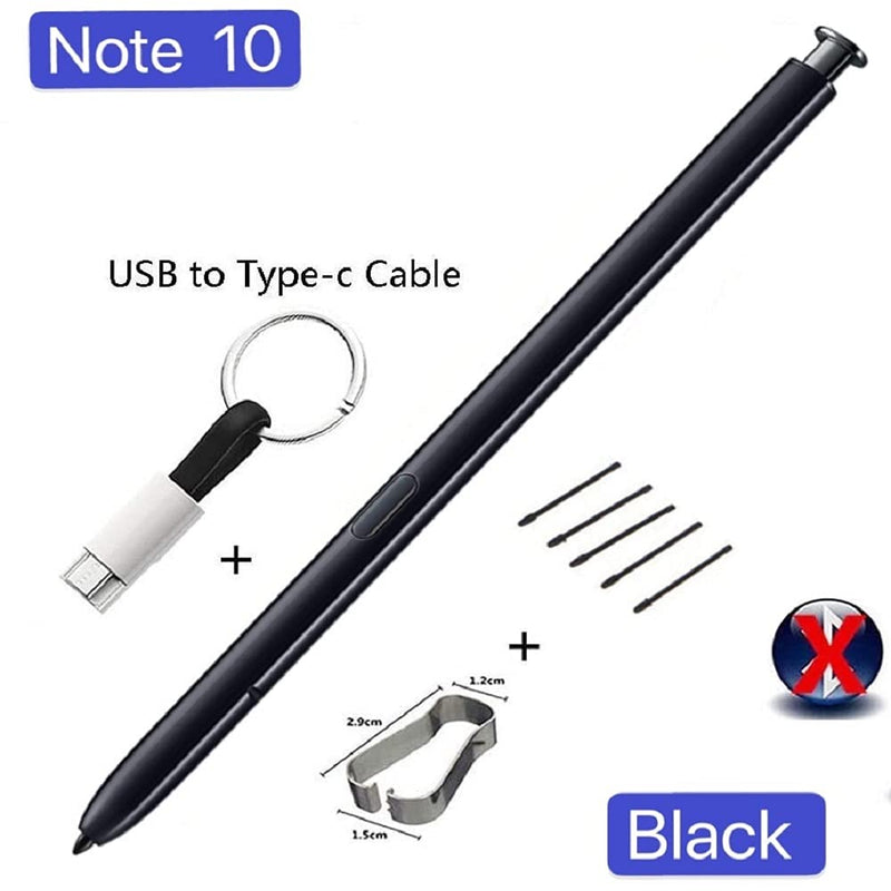 [Australia - AusPower] - Galaxy Note 10 Pen Replacement Stylus Touch S Pen for Galaxy Note 10 Note10 Plus Note 10+ 5G Stylus Touch S Pen（ Without Bluetooth ）+Tips/Nibs+Nib Tweezers+C-Type USB Charging Wire(Black) 