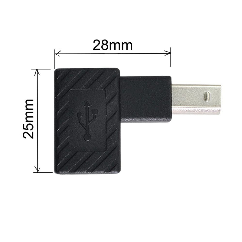 [Australia - AusPower] - Xiwai 4Pcs USB 2.0 B Type Male to Female Extension Adapter Horizontal Vertical Angled 90 Degree for Disk Scanner 