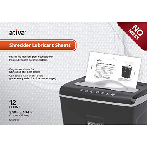 [Australia - AusPower] - Ativa™ Shredder Lubricant Sheets, Pack of 12 