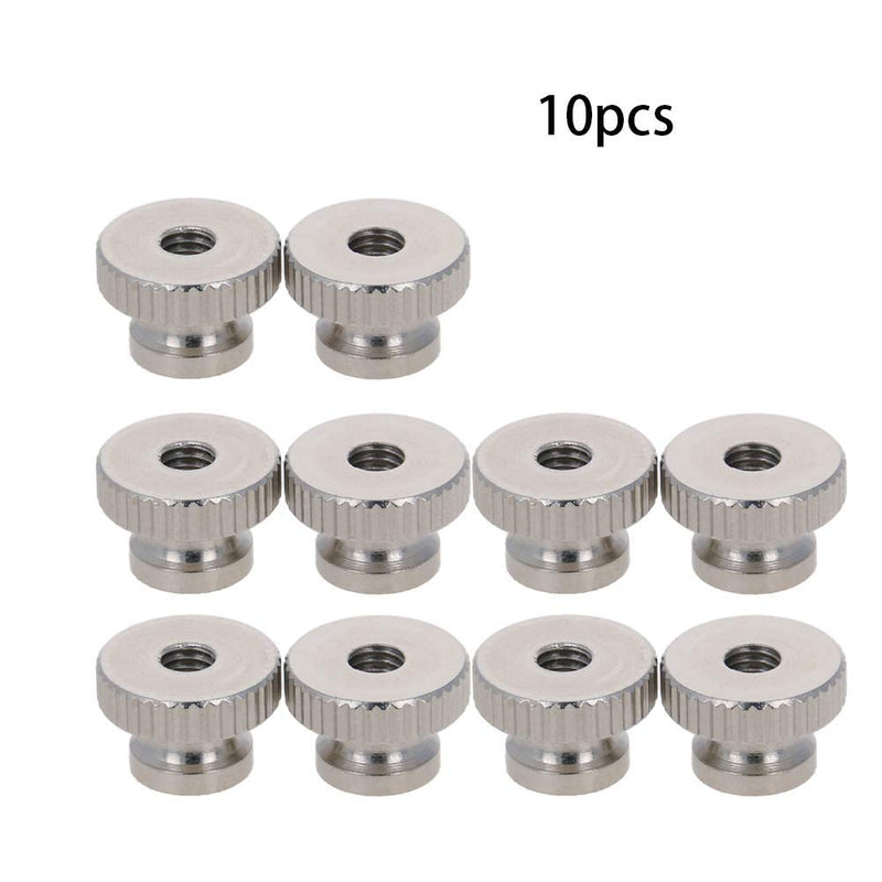 [Australia - AusPower] - MroMax Knurled Thumb Nuts, M4 Through Hole Round Knobs ，Whitewash 304 Stainless Steel, Pack of 10 