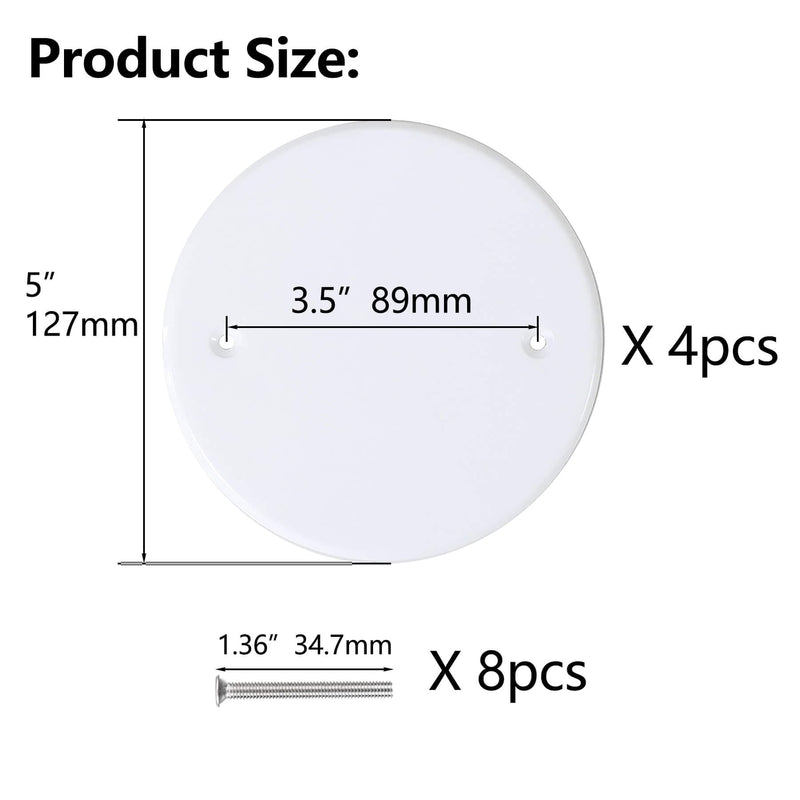 [Australia - AusPower] - Qlvily 4PCS 5" Ceiling Cover Plate, Round Electrical Box Cover, Ceiling Hole Cover, Screws Included 