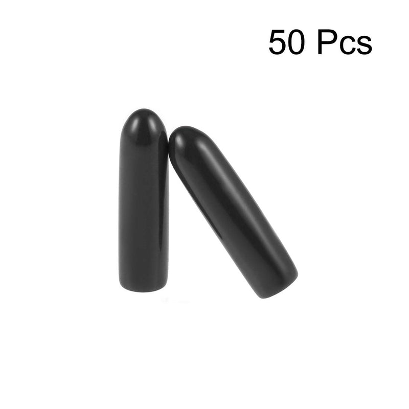 [Australia - AusPower] - uxcell 50pcs Rubber End Caps 2mm ID Vinyl Round Tube Bolt Cap Cover Screw Thread Protectors Black 