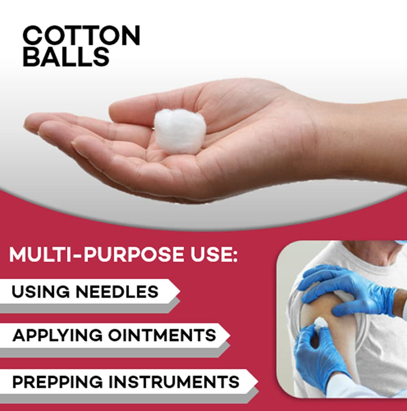[Australia - AusPower] - Dealmed Cotton Balls – 1000 Count Medium Cotton Balls, Non-Sterile Bag of Cotton Balls in Easy to Access Zip-Locked Bag, Great for Skin Prep, Wound Cleansing, and DIY Needs 1000 Count (Pack of 1) 