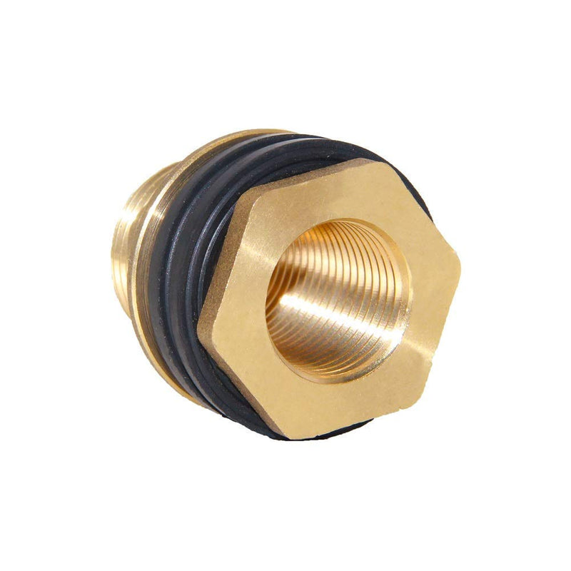 [Australia - AusPower] - Joywayus 2pcs 1/2" Female 3/4" Male Soild Brass Water Tank Connector Bulkhead Tank Fitting With 2 Rubber Ring Stablizing 1/2×3/4 