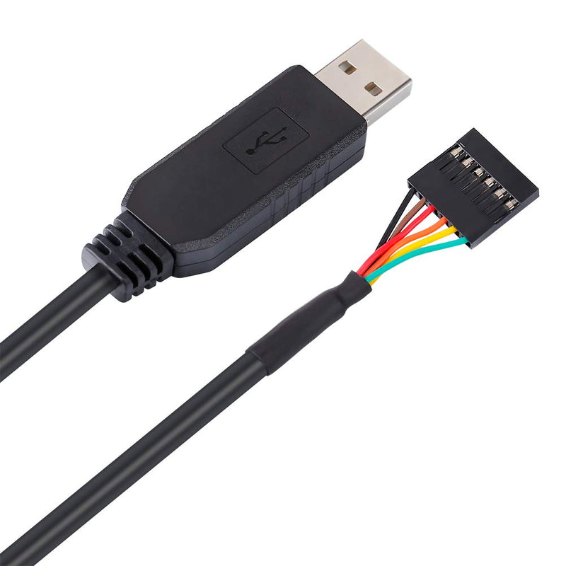 [Australia - AusPower] - DTECH FTDI USB to TTL Serial 5V Adapter Cable 6 Pin 0.1 inch Pitch Female Socket Header UART IC FT232RL Chip Windows 11 10 8 7 Linux MAC OS (6ft, Black) 6ft/1.8m 