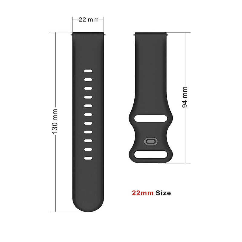 [Australia - AusPower] - Compatible for Samsung Galaxy Watch 3 45mm/Galaxy Watch 46mm Bands/Gear S3 Frontier, 22mm Watch Band Silicone Casual Straps Accessories for Women Men Black+Black 