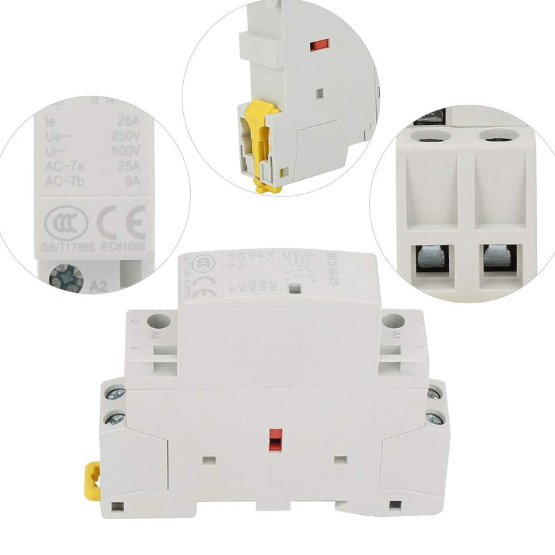 [Australia - AusPower] - DIN Mount Relay,2P 25A 24V 2NO 50/60HZ Household AC Contactor with Din Rail 