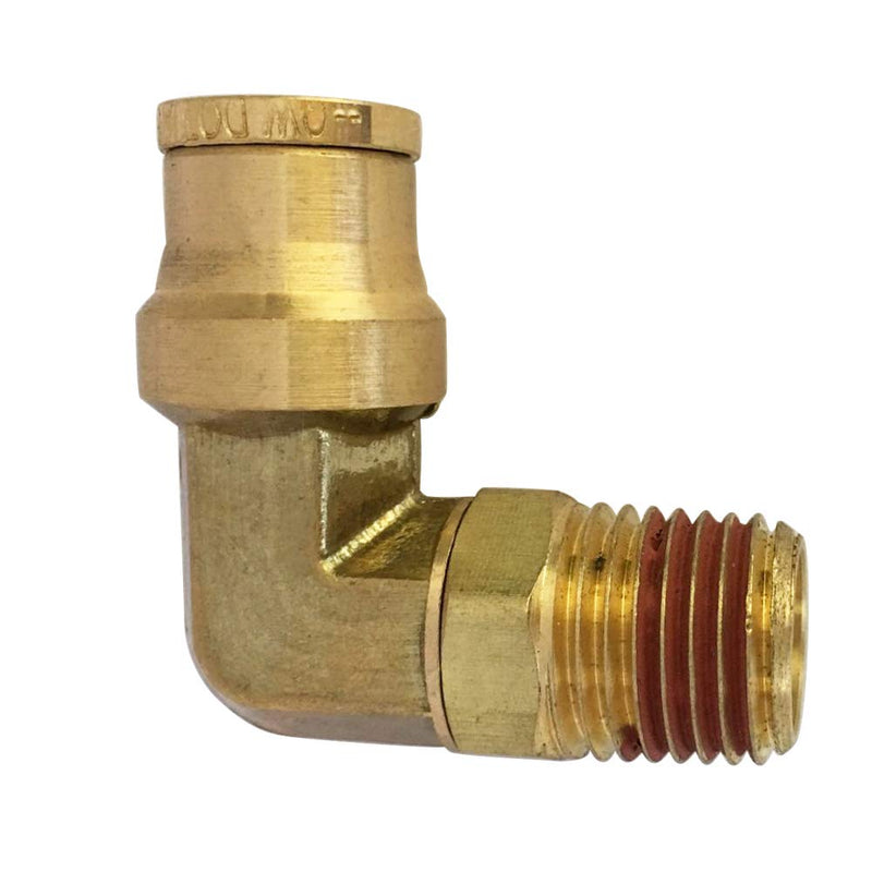 [Australia - AusPower] - Brass D.O.T. Push In Air Hose Fitting, Swivel Elbow, 1/4" Tube OD x 1/8" NPT Male 5pcs 5 