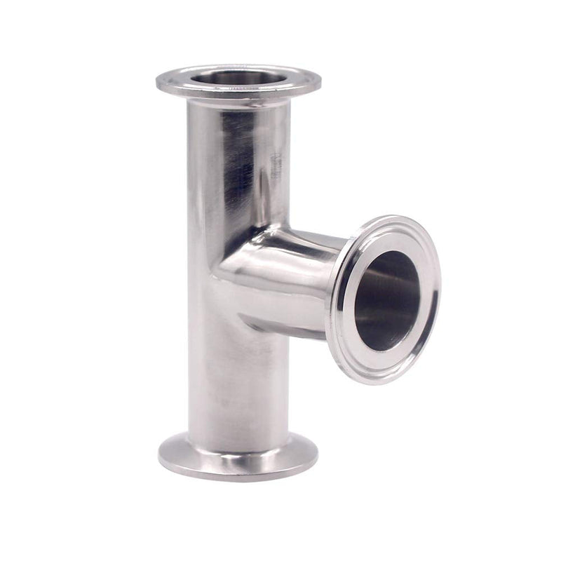 [Australia - AusPower] - DERNORD Clamp Tee 3 Way Stainless Steel 304 with 3 Silicone Gaskets Fits 1.5" Tri Clamp, 38mm Pipe OD Sanitary Fittings (1.5 inch) 1.5 Inch 