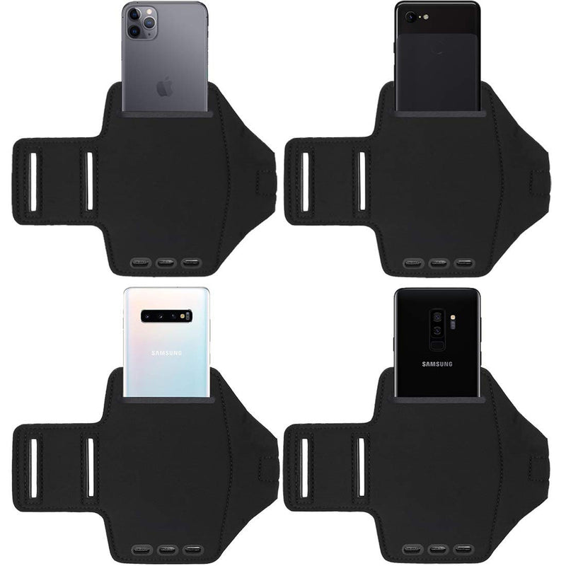 [Australia - AusPower] - i2 Gear Cell Phone Armband Case for iPhone X, 8, 7, 6, 6S, SE, Galaxy S9, S8, S7, Medium Sizes with Adjustable Arm Strap & Key Holder - Black Medium: iPhone 8 7 6, Galaxy S9, S8 