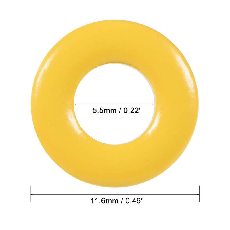 [Australia - AusPower] - uxcell 50pcs 5.5 x 11.6 x 4.4mm Ferrite Chokes Ring Iron Powder Toroid Cores Yellow White 