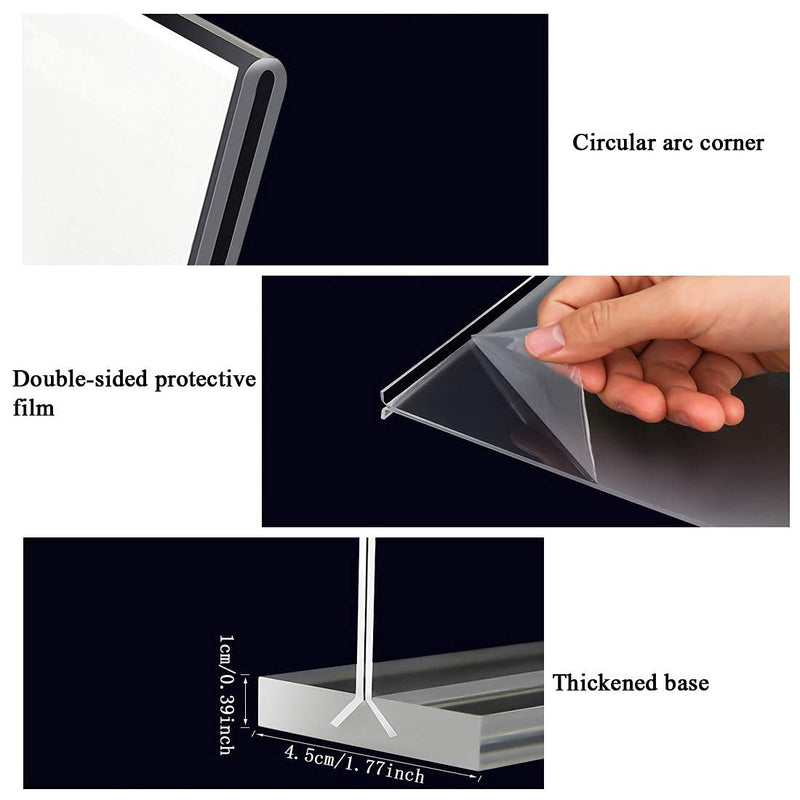 [Australia - AusPower] - Acrylic Sign Holder 8.5 x 11 Double Sided Plastic Sign Holder 2 Pack T Shape Table Top Display Stand Clear AD Frame for Promotions Store Restaurants Office Photo Frames 