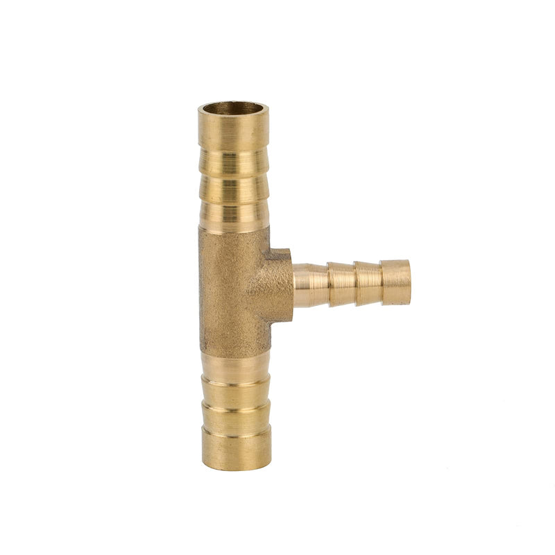 [Australia - AusPower] - Pysrych Brass Hose Barb Fitting Reducing Tee 3/8" Barbed x 1/4" Barbed x 3/8" Barbed Reducer T-fitting 2pcs 2 3/8" x 1/4" x 3/8" 