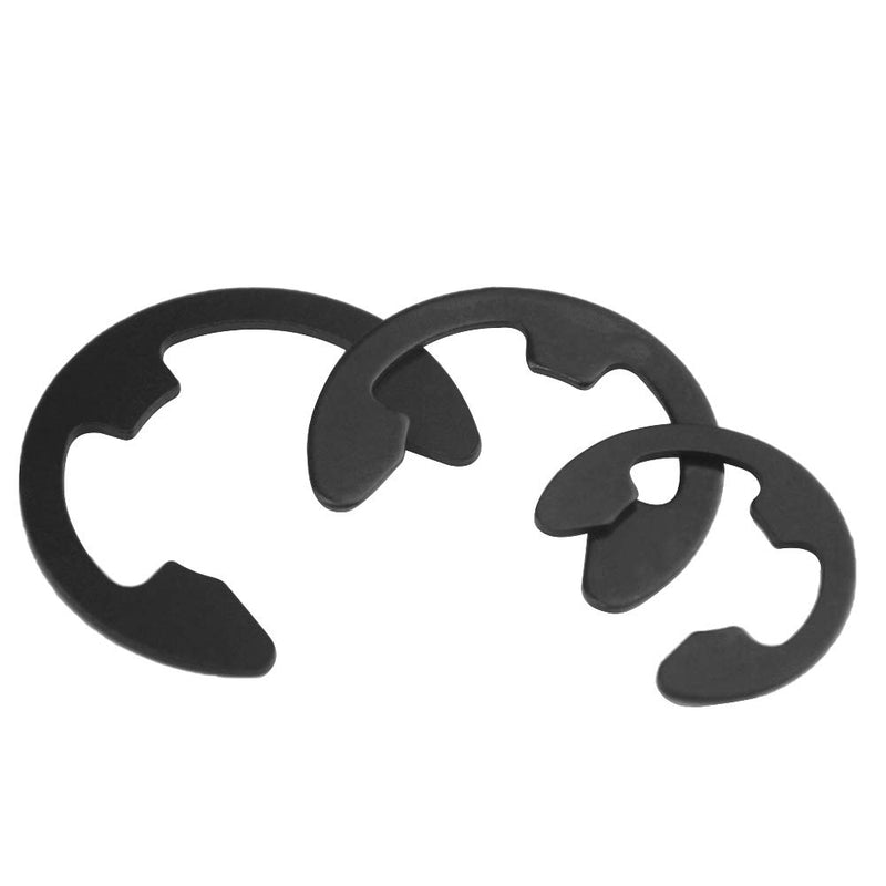 [Australia - AusPower] - XINGYHENG 300PCS 9 Sizes Black Alloy Steel E-clip External Retaining Clamps Ring Washer Circlip Snap Retainer Rings Assortment Kit(3-22mm) 
