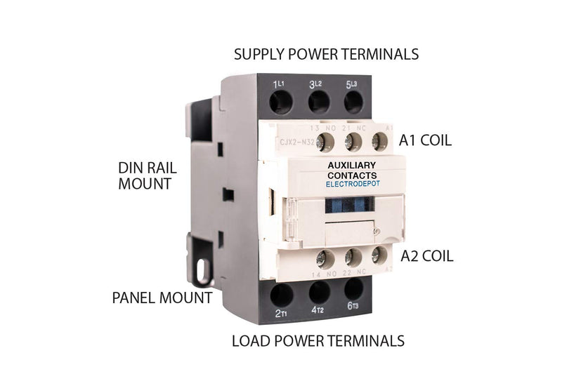 [Australia - AusPower] - Electrodepot 20 Amp Motor Control AC Contactor 18A 3 Phase 3-Pole, Lighting 32A Coil 120V - 100% Quality 
