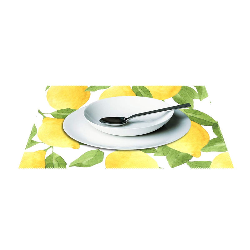 [Australia - AusPower] - ZOEO Lemon Placemats Set of 6 Yellow Lime Tree Dining Table Mats Non Slip Vinyl Placemat Kitchen Heat Resistant Washable A001 