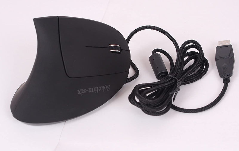 [Australia - AusPower] - Sokelinn-six Wired Vertical Mouse,800/1200/2000/3200 Adjustable DPI High Sensitivity Ergonomic USB Mouse for Computers and Laptops 