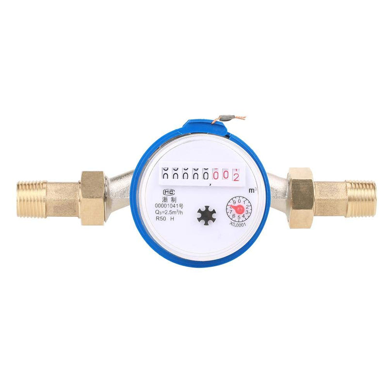 [Australia - AusPower] - Water Fow Meter, Read of Cubic Cold Water Meter, Single Water Flow Meter, Dry Table Measuring Tools Suitable for Garden and Home 