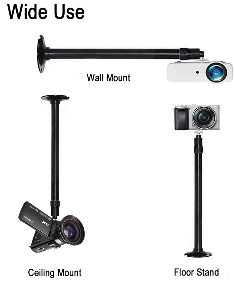 [Australia - AusPower] - Long Projector Ceiling Mount Universal Projector Mount High Profile Extendable 27-47 in / 68-120 cm 360° Adjustable Video Projector Wall Mount Bracket for Projector Cameras (Black) 23.5-47 in Black 