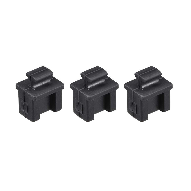 [Australia - AusPower] - uxcell 20pcs SFP Silicone Protectors Cap Port Cover Anti Dust 14mmx12mmx17mm Black 