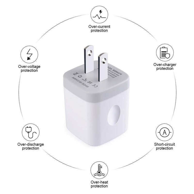 [Australia - AusPower] - One-Port Charger Plug, GiGreen 1A Charging Blocks 6 PC Ultra Compact Travel Charging Cube Power Adapter Compatible Phone 11 XS 8 6S, Samsung S20 S10 Plus S9+ S8 S7 Edge Note 9, Moto 