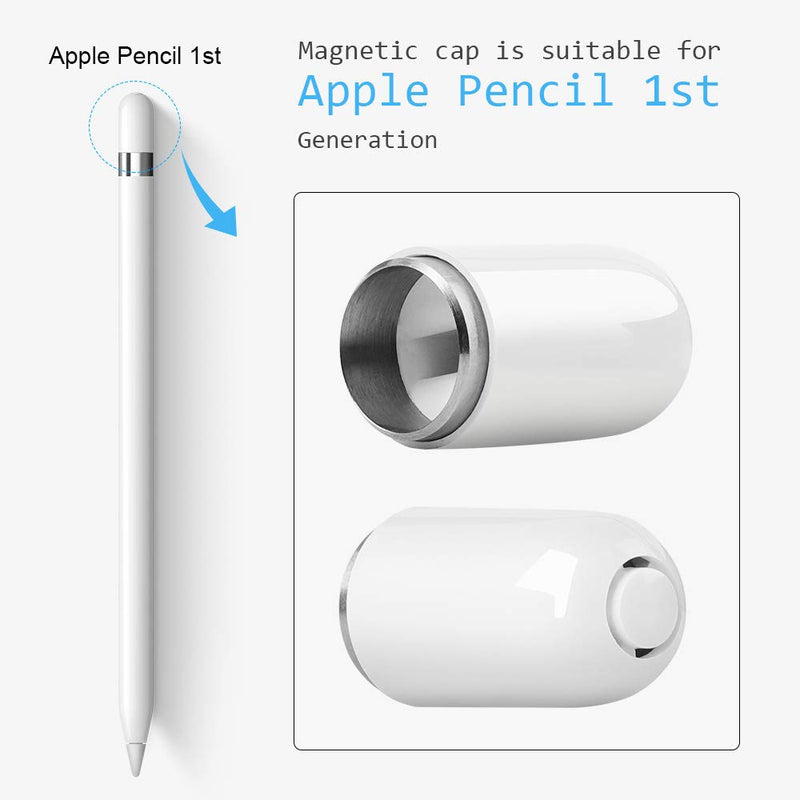 [Australia - AusPower] - MJKOR Cap and Soft Noiseless Tip Replacement for Apple Pencil 1st Generation 1Cap + 2Tip (Tip Model: 2B) 
