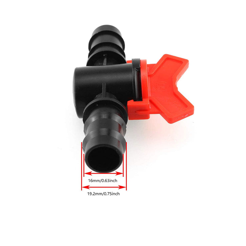 [Australia - AusPower] - DGZZI Barbed Ball Valve 4PCS 3/4-Inch ID in-Line Ball Valve Shut-Off Switch with Hose Barb for Drip Irrigation and Aquariums 