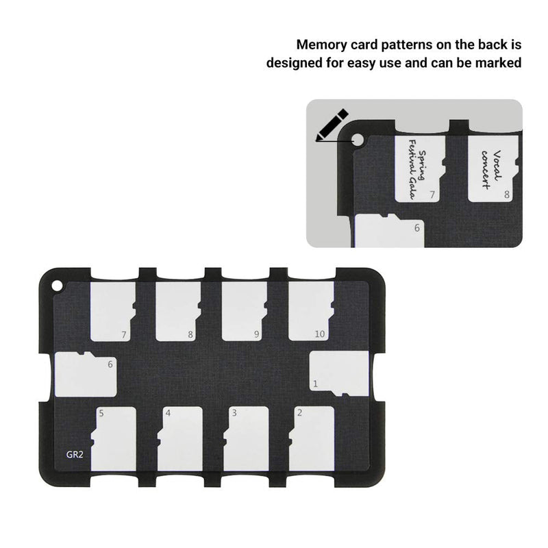 [Australia - AusPower] - 10 Slots Micro SD Card Case Holder Storage Organizer, Ultra Slim Credit Card Size Lightweight Portable TF MSD Memory Card Storage 10 Micro SD Card Slots 