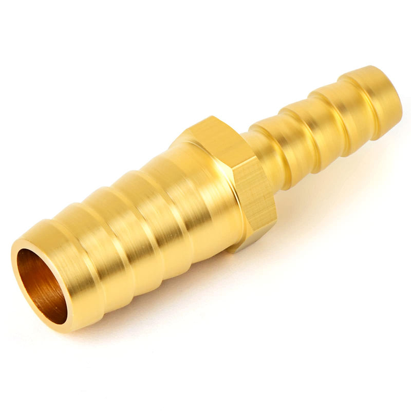 [Australia - AusPower] - TAISHER 2PCS Brass Hose Barb Fittings 3/8 Inch to 5/16 Inch Barb Hose, Reducing Barb Brabed Fitting Splicer Mender Union Air Water Fuel with 4PCS Hose Clamp 3/8" Barb - 5/16" Barb 2 