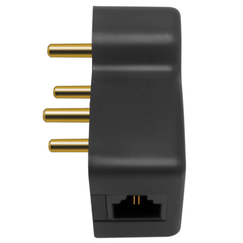 [Australia - AusPower] - NECABLES 2Pack 4 Prong Phone Jack Adapter Telephone Adapter Plug 4 Prong Male to RJ11 6P2C Female Black Black 2pcs 