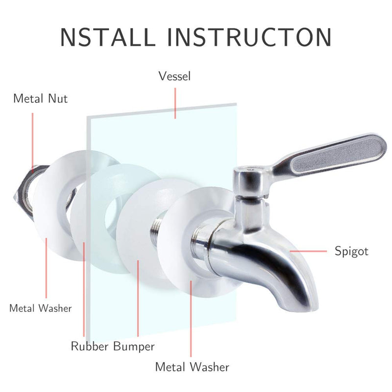 [Australia - AusPower] - hgzaccompany Stainless Steel Spigot For Drink Dispenser, Replacement Metal Spigot For Beverage Dispenser, Water Dispenser Faucet, Food Grade Metal Spout. 1 