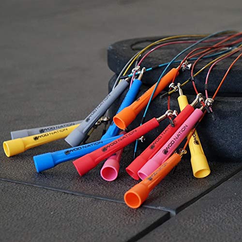 [Australia - AusPower] - WOD Nation Speed Jump Rope - Blazing Fast Jumping Ropes - Endurance Workout for Boxing, MMA, Martial Arts or Just Staying Fit - Adjustable for Men, Women and Children Black 