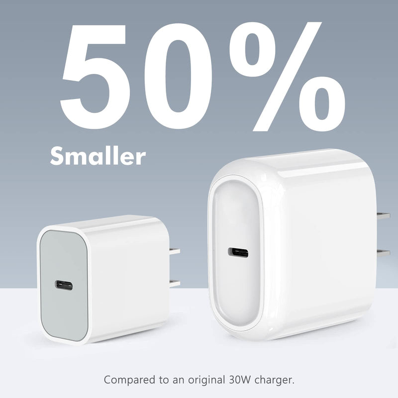 [Australia - AusPower] - USB C Charger, 30W Wall Charger for iPhone Fast Charger Power Adapter for iPhone 13/12 with PD 3.0 Type C Charging Block Compatible with iPhone 13 Pro Max/12 Pro Max/11 (1 Pack) White 