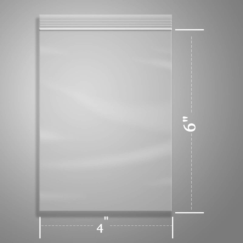 [Australia - AusPower] - 100 Pcs- 4" x 6", 2 Mil Reclosable Plastic Zip Poly Bags- Clear Resealable Sealing Storage Ziplock Bag for Photo, Jewelry, Bakery, Treats, Party Favors 4" x 6" 