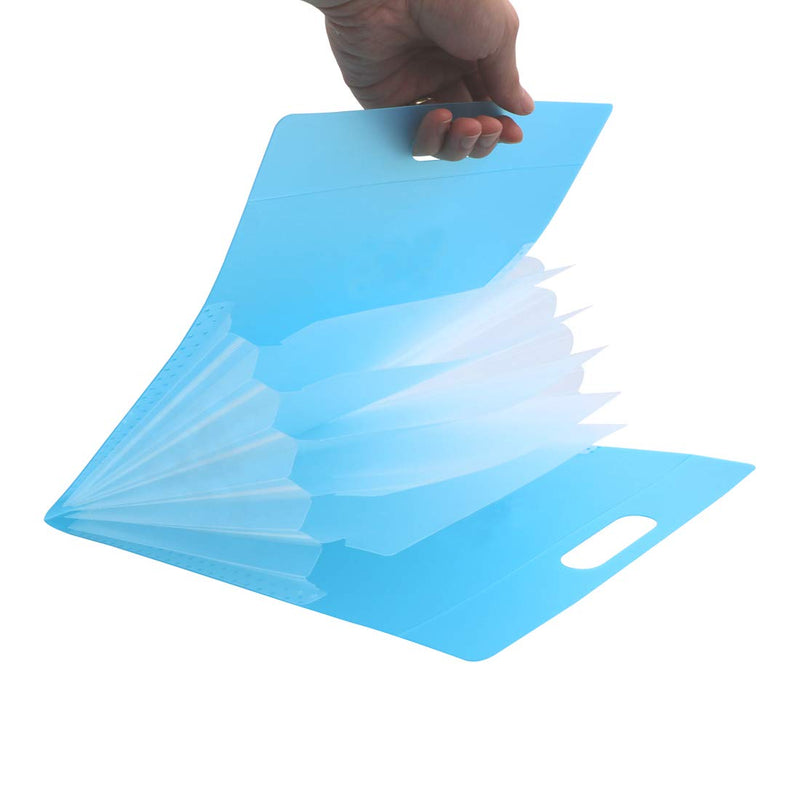 [Australia - AusPower] - GUKBIAY Expanding File Folder Vertical Accordion Document Organizer 2 Pack Letter Size A4 Plastic File Folders with 6 Pockets (Blue) 