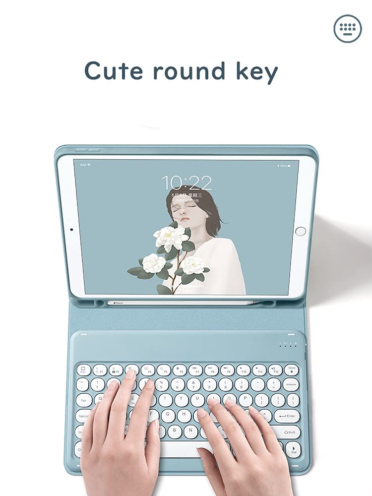 [Australia - AusPower] - 2021 New iPad 9 iPad 8 iPad 7 10.2" Air 3 Pro 10.5 Keyboard Case Cute Round Key Color Keyboard Wireless Detachable BT Keyboard Cover for iPad 9th 8th 7th Air 3rd Generation (iPad10.2/10.5",Yellow) iPad9/iPad7/iPad8/Air3/Pro10.5 Yellow 