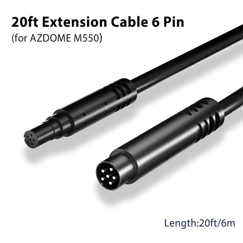 [Australia - AusPower] - 20ft Extension Cable 6 Pin for AZDOME M550 3 Channel Dash cam Front Inside Rear Camera The Rear Cam Cable 