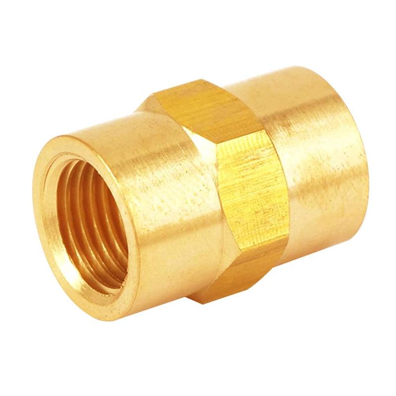 [Australia - AusPower] - Uenede 4PCS Solid Brass Hex Pipe Fitting 3/8"NPT Female Threaded Equal Diameter Coupler Adapter Female x Female 