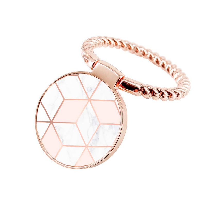 [Australia - AusPower] - Obbii Cell Phone Ring Holder Stand Rose Pink Gold White Marble 360° Rotation Finger Kickstand Grip Loop Mount for iPhone and Other Smartphones 