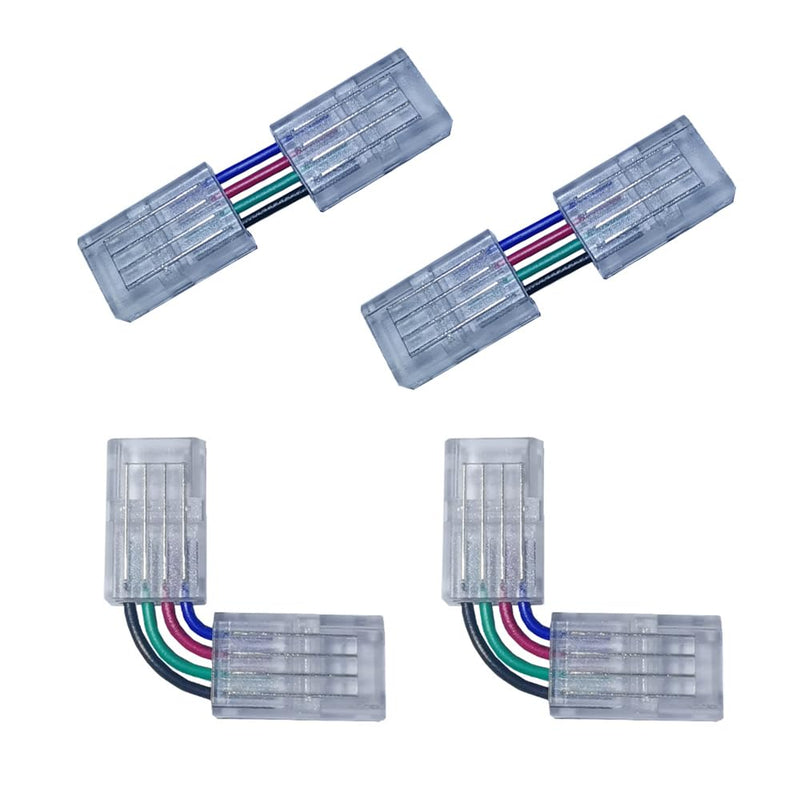 [Australia - AusPower] - Depyequ 4Pin LED Light Strip Connector Transparent LED Light Strip Connector Strip to Wire Quick Connector LED Extension Connector 8mm/10mm Terminal Clear Track Lighting Connector (4 x 4Pin 8mm) 4 x 4Pin 8mm 
