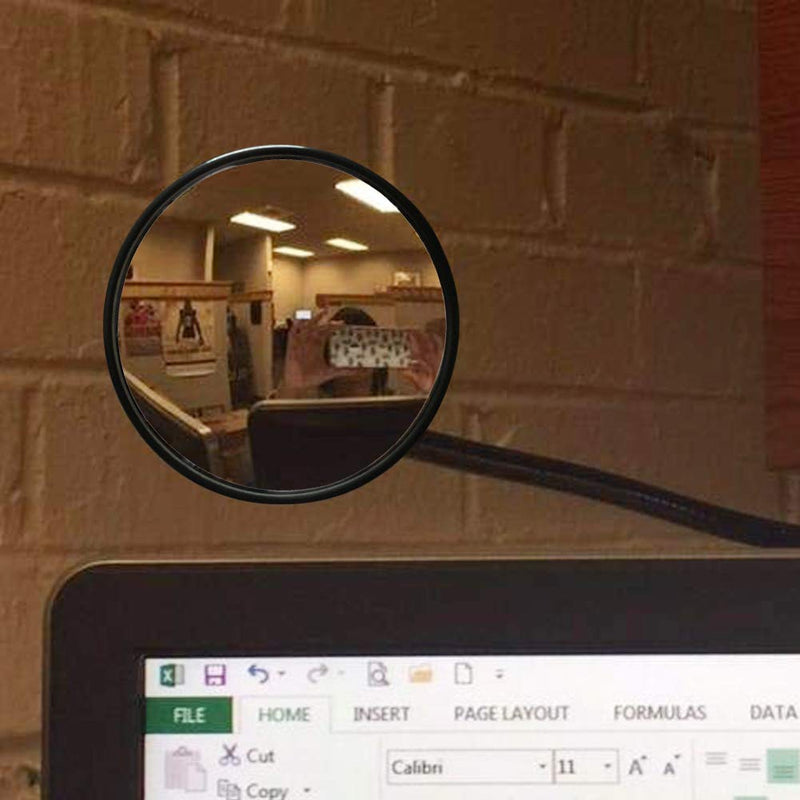 [Australia - AusPower] - Ampper Acrylic Clip On Rear View Cubicle Mirror, Flexible Convex Security Mirror for Personal Safety Desk Rearview Monitors or Anywhere (3.75", Round) Acrylic - With Frame 