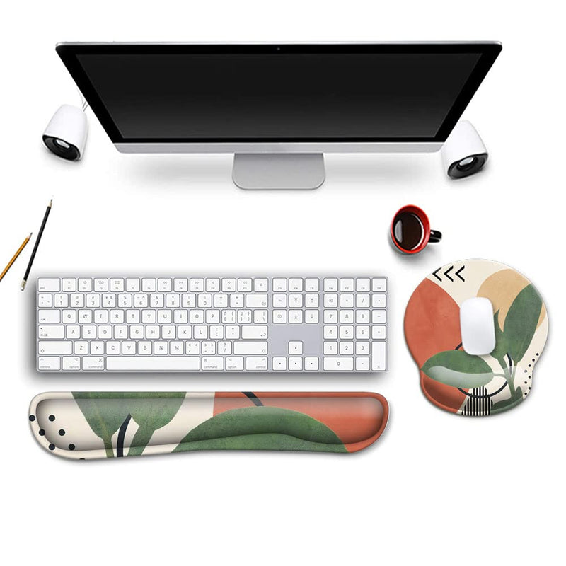 [Australia - AusPower] - Keyboard Wrist Rest and Mouse Wrist Rest Pad, Made of Memory Foam, Ergonomic Support, Easy Typing and Relieve Wrist Pain, Perfect for Gaming, Computer, Office, Laptop,Modern Abstract Modern Abstract 